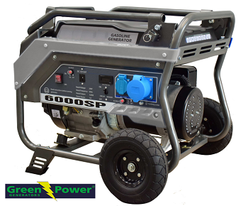 Elverk Greenpower Bensin 4-taktad GPS 6000, 6kVA 4,8kW, 230V manuell start