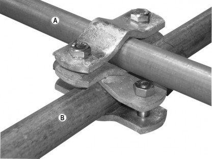 Kryssklämma universal lätt  A1" x B1" med 4 bult M8x40 pris/10st/paket