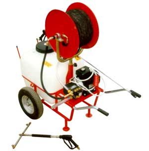 Mobil spruta 100L med slang